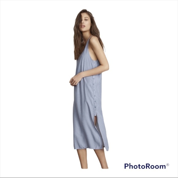 FAITHFULL THE BRAND x REVOLVE Blue White Stripe Blue Blanc Midi Dress Size 4/S - Picture 3 of 14